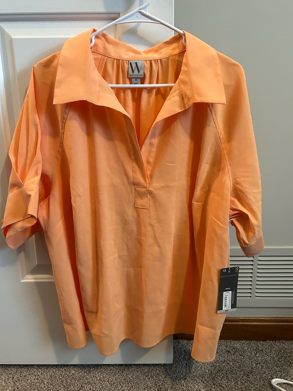 NWT Worthington Women’s Light Orange Blouse Size 1X